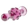 Różowy korek analny z wypustkami szklany stylowy - 6