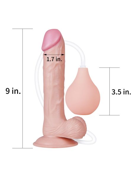 Gumowe dildo pompowane penis z funkcją wytrysku - 7