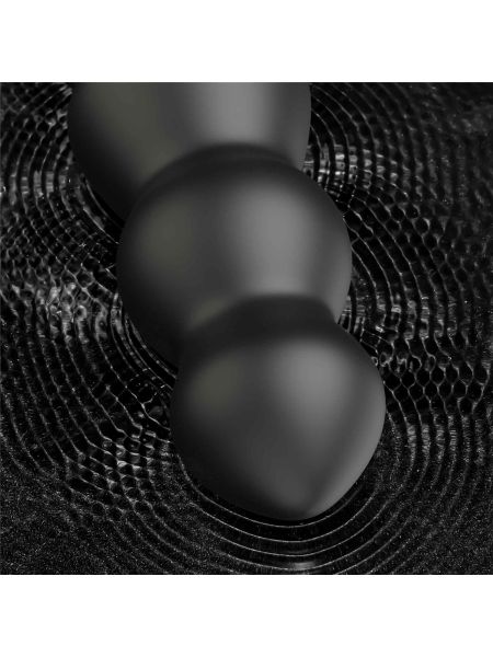 Czarny duży silikonowyy korek analny wibracja 20 cm - 7