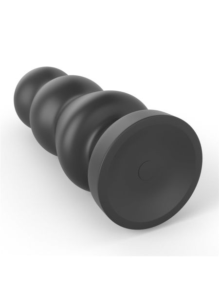 Czarny duży silikonowyy korek analny wibracja 20 cm - 8