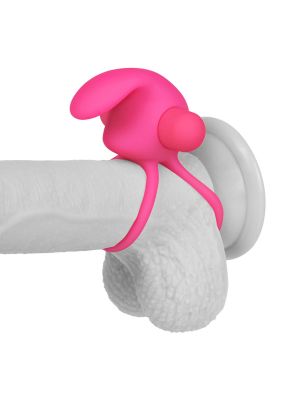 Różowy podwójny wibrujący pierścień na penisa - image 2