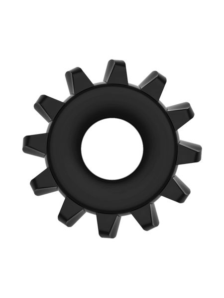 Czarny rozciągliwy pierścień na penisa silikonowy - 3