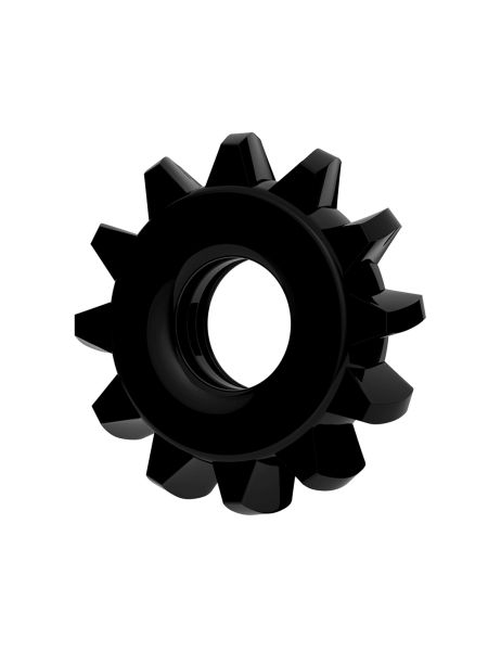 Czarny rozciągliwy pierścień na penisa silikonowy - 6