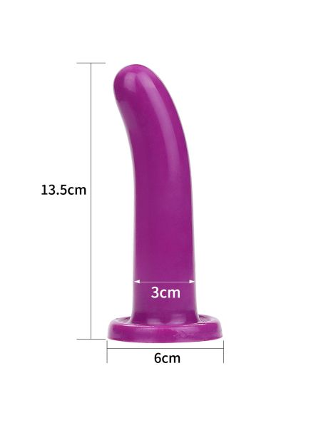 Fioletowe silikonowe dildo do strap-ona sex analny - 8