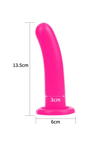 Różowe silikonowe dildo do strap-ona sex analny - 8