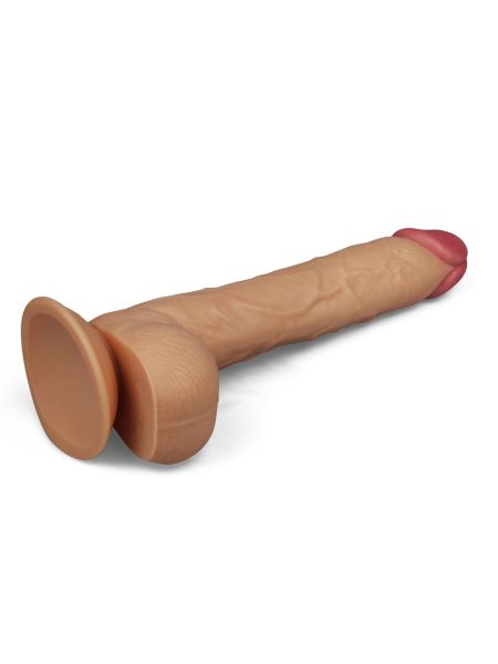 Dildo super giętkie z przyssawką i jądrami 27,5 cm - 3