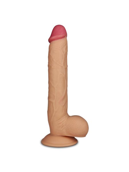 Dildo super giętkie z przyssawką i jądrami 27,5 cm - 4