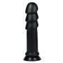 Dildo pofałdowany czarny lateksowy penis z przyssawką 28 cm - 4