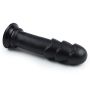 Dildo pofałdowany czarny lateksowy penis z przyssawką 28 cm - 7