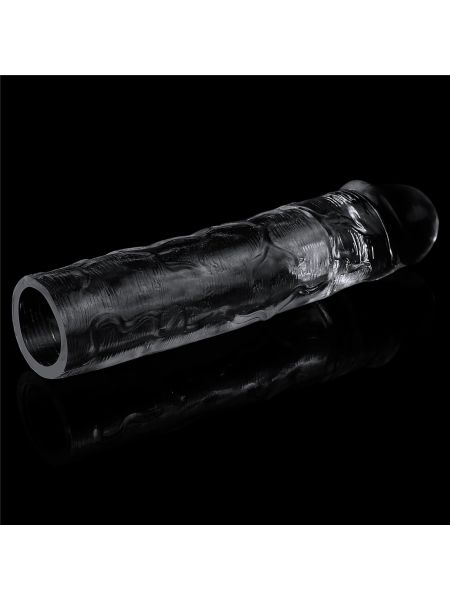 Pogrubiająca przezroczysta silikonowa nakładka na penisa 19 cm - 3