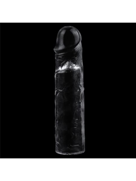 Pogrubiająca przezroczysta silikonowa nakładka na penisa 19 cm - 4
