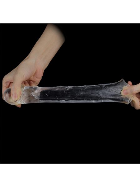 Pogrubiająca przezroczysta silikonowa nakładka na penisa 19 cm - 8