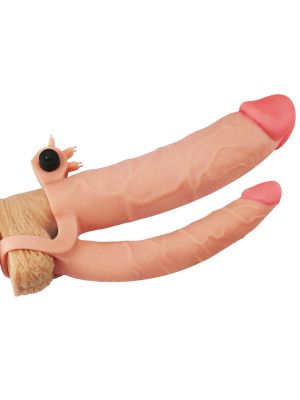 Sylikonowa nakładka na penisa z dodatkowym dildo i wypustkami - image 2