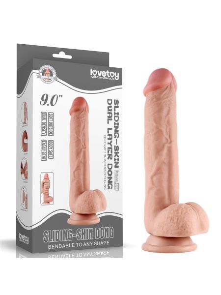 Dildo realistyczne z dwuwarstwowego materiału 18cm