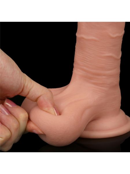 Giętkie grube żylaste dildo z jądrami 19,5 cm - 7