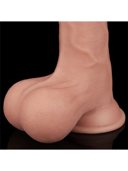 Gumowe duże żylaste dildo z podwójna skórą 24,5 cm - 10