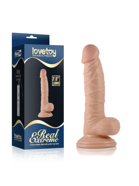 Elastyczne dildo przyssawką pulsujące żyły jak prawdziwy - 5