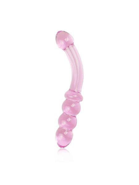 Różowe słodkie analne dildo szklane sex 18 cm