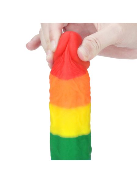 Elastyczne tęczowe dildo giętkie z przyssawką 20,5 cm - 8