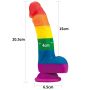 Elastyczne tęczowe dildo giętkie z przyssawką 20,5 cm - 3