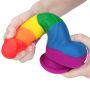 Elastyczne tęczowe dildo giętkie z przyssawką 20,5 cm - 8