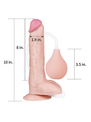 Cieliste żylaste dildo penis funkcja wytrysku pompowane 25 cm - image 2