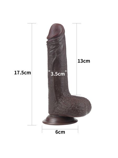 Żylaste dildo czarny gruby penis z przyssawka - 2