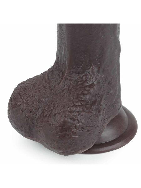 Żylaste dildo czarny gruby penis z przyssawka - 8