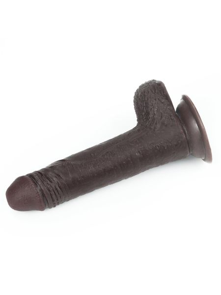 Żylaste dildo czarny gruby penis z przyssawka - 10