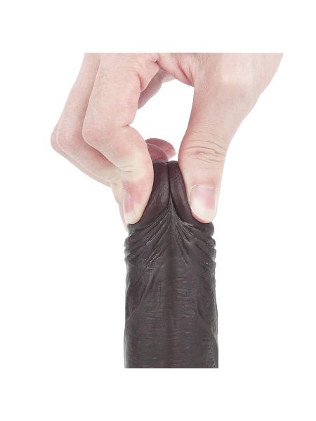 Żylaste dildo czarny gruby penis z przyssawka - 12