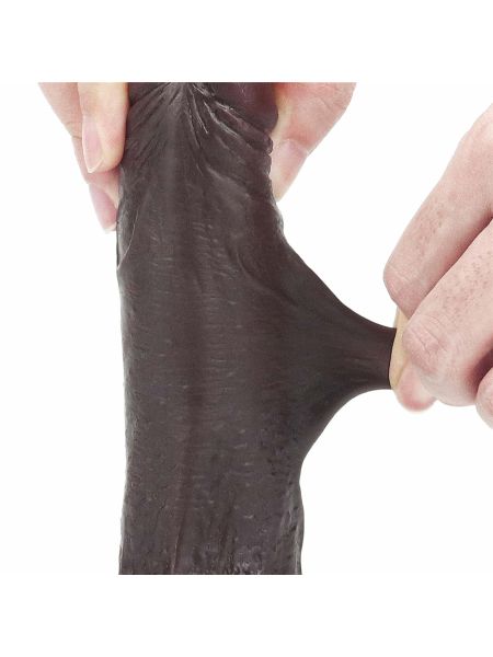 Żylaste dildo czarny gruby penis z przyssawka - 13