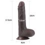 Żylaste dildo czarny gruby penis z przyssawka - 3