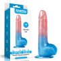 Gumowe dildo z przyssawką dwukolorowe silikonowe - 2