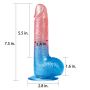 Gumowe dildo z przyssawką dwukolorowe silikonowe - 3