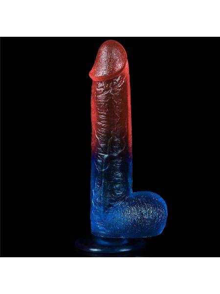 Dwukolorowy penis dildo z przyssawką mocna orgazm - 3