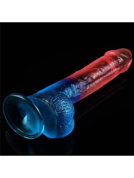 Dwukolorowy penis dildo z przyssawką mocna orgazm - 5