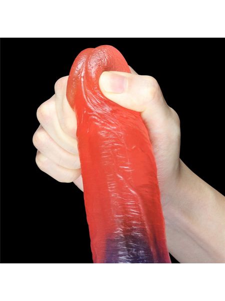 Dwukolorowy penis dildo z przyssawką mocna orgazm - 9