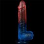 Dwukolorowy penis dildo z przyssawką mocna orgazm - 4