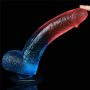 Dwukolorowy penis dildo z przyssawką mocna orgazm - 8