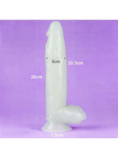 Elastyczne dildo z przyssawką podświetlane 25,5cm - 12