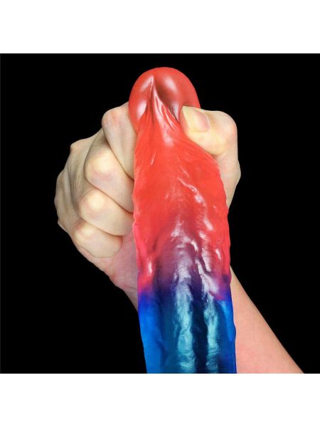 Duże  dildo dwukolorowe  giętkie z przyssawką 20 cm - 6