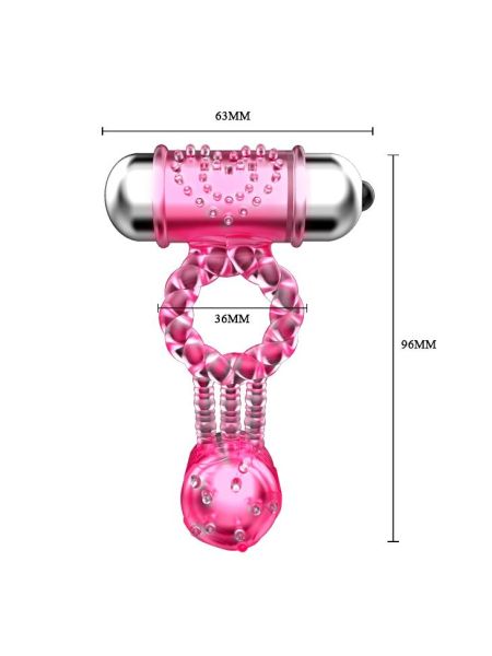 Pierścień na penisa z masażerem łechtaczki 10 tryb - 4