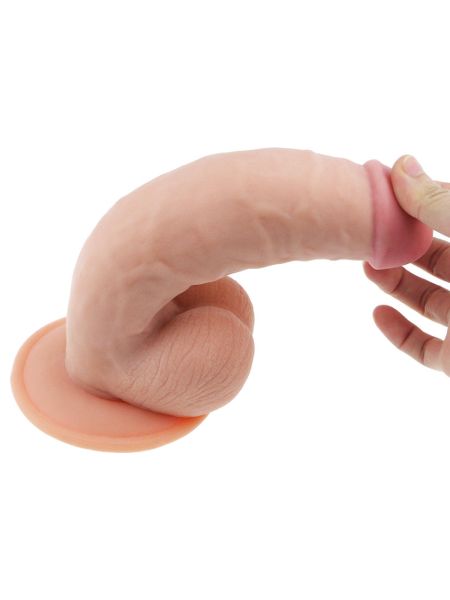 Penis grube dildo żylaste z jądrami przyssawką - 8