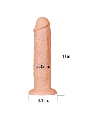 Żylaste długie potężne dildo z przyssawką 28 cm - image 2