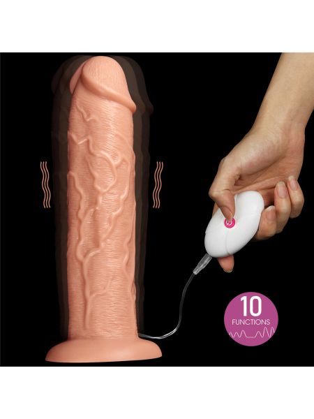 Ogromne grube dildo z przyssawką wibracje 28 cm - 3