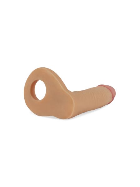 Silikonowe dildo analne z pierścieniem na penisa - 4