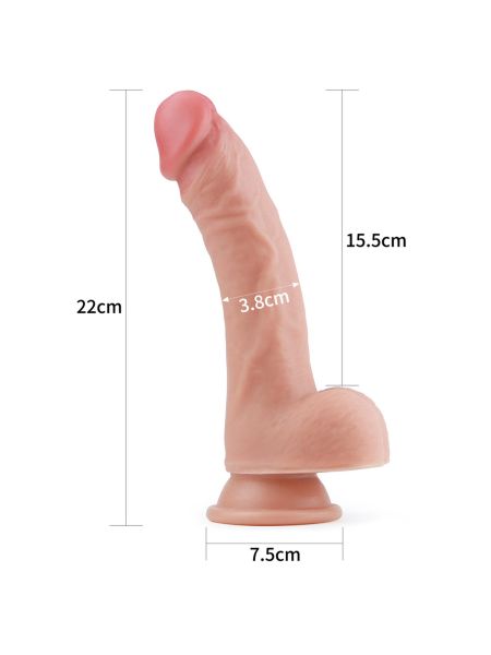 Realistyczny duży elastyczny penis przyssawka 20,5 - 7