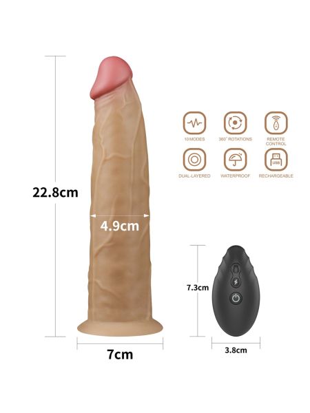 Analny giętki penis z przyssawką żylasty 23cm - 2