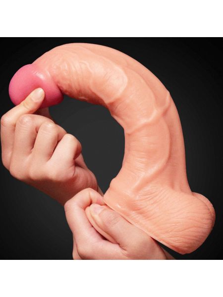 Żylasty giętki realistyczny penis silikonowe dildo - 8