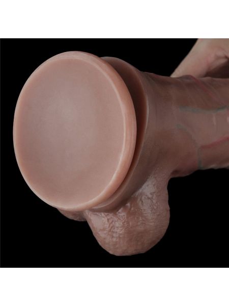 Gruby realistyczny penis z żyłami przyssawką i jądrami 29 cm - 10